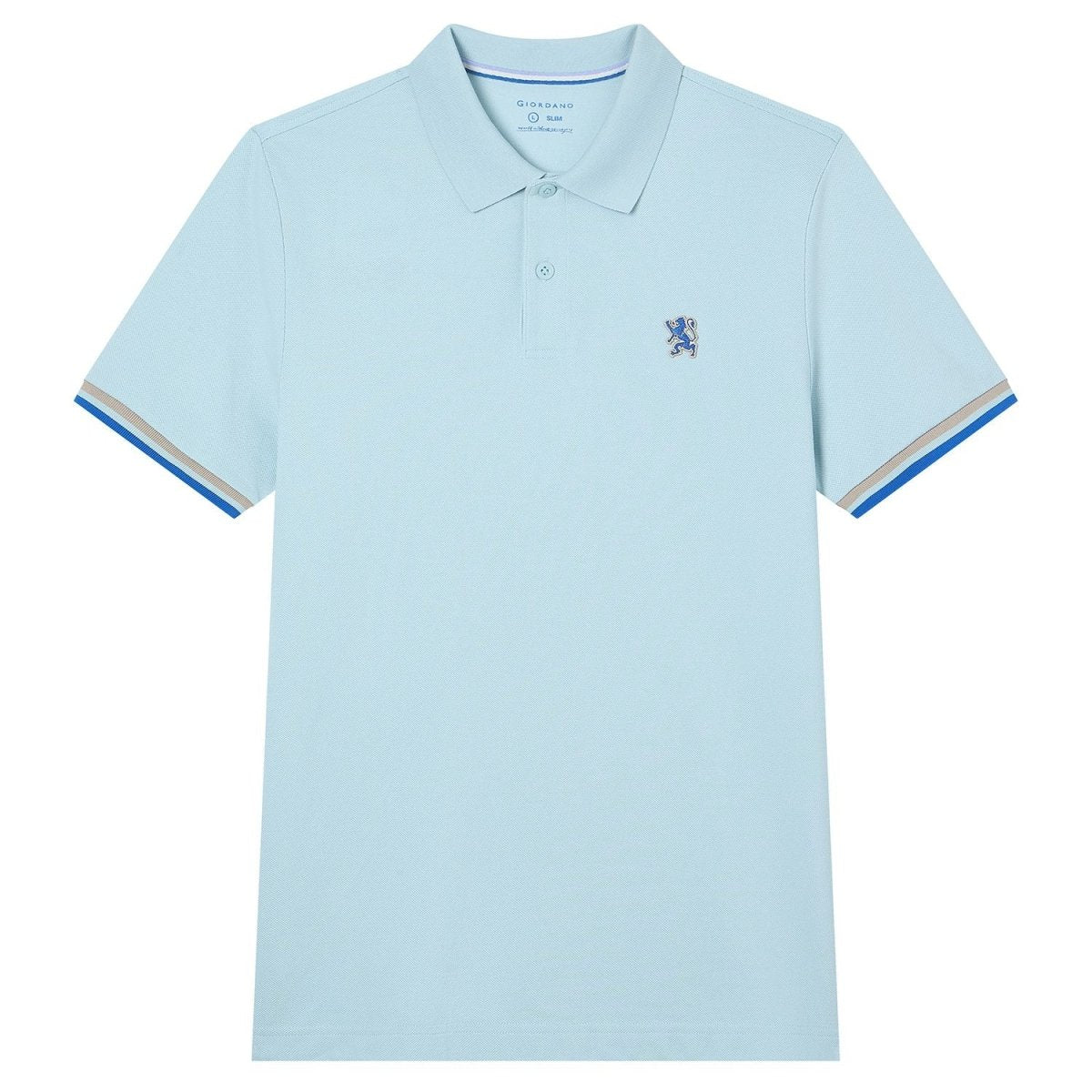 Men's Cotton Slim Performance Polo With Small Lion Embroidery