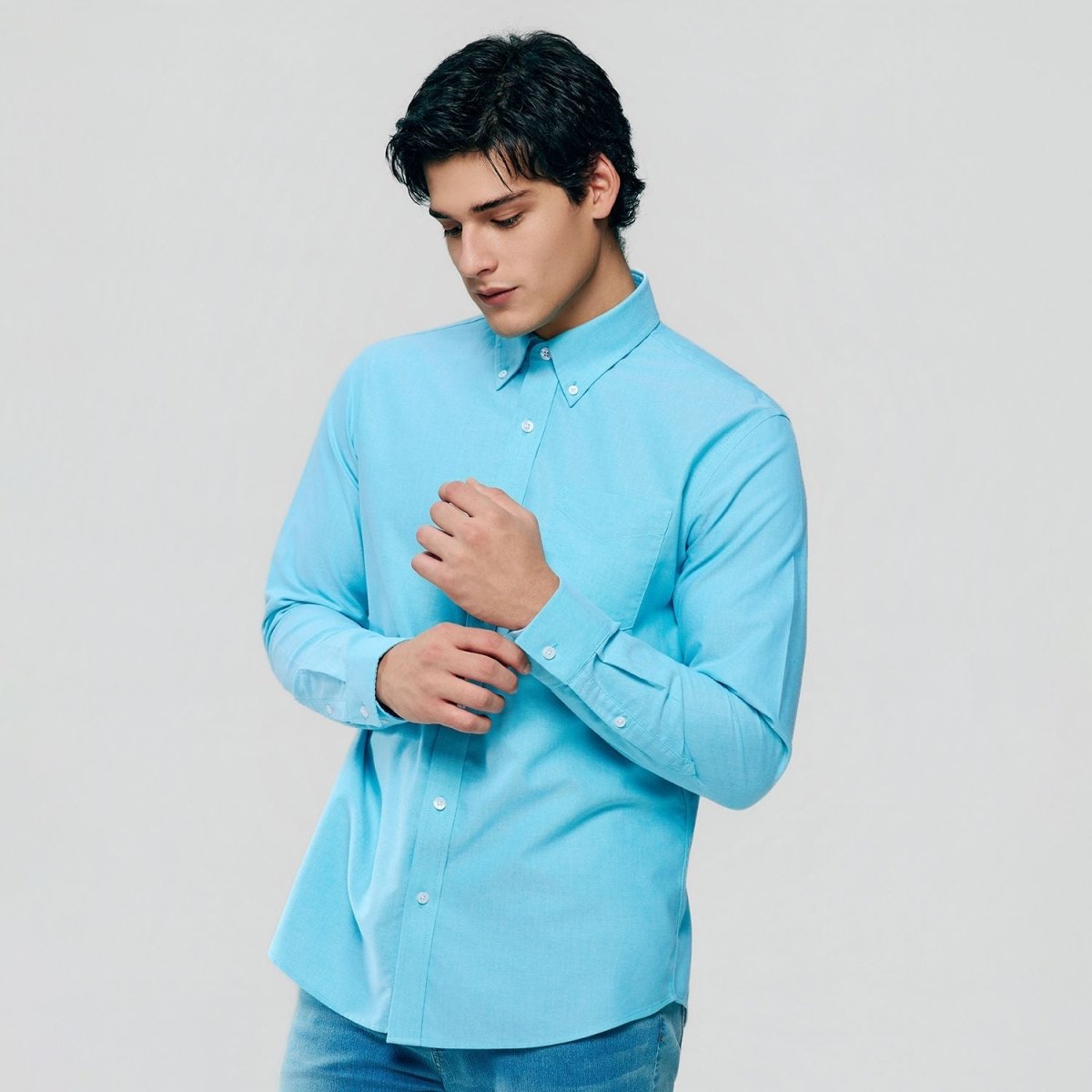 Men’s Cotton Long-Sleeve Wrinkle-Free Shirt