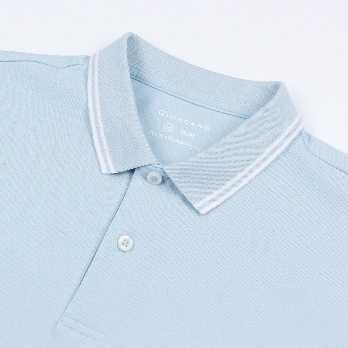 Men's Slim Pique Cotton Lycra Solid Polo with Flat Knit Collar