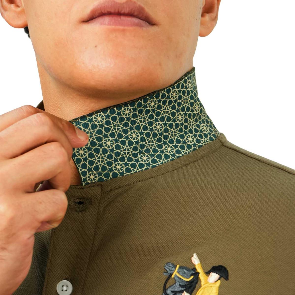 Men's Slim Fit Cotton Short Sleeve Napoleon Polo