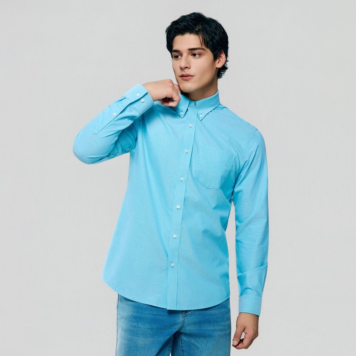 Men’s Cotton Long-Sleeve Wrinkle-Free Shirt