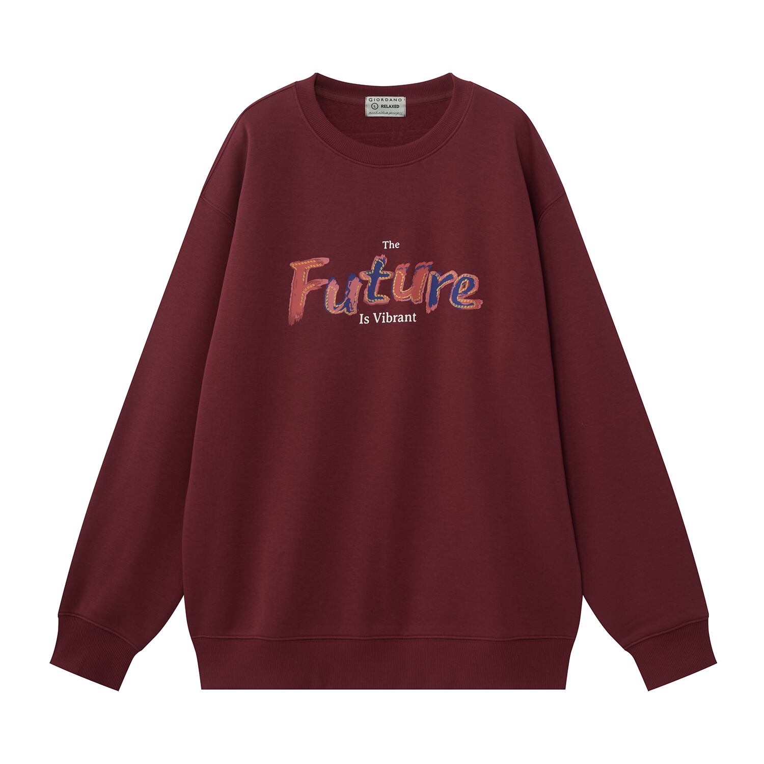 CTN/PLYSTR FRNCH TRY CRW NCK LS RLX PRNT  PRNT PLV