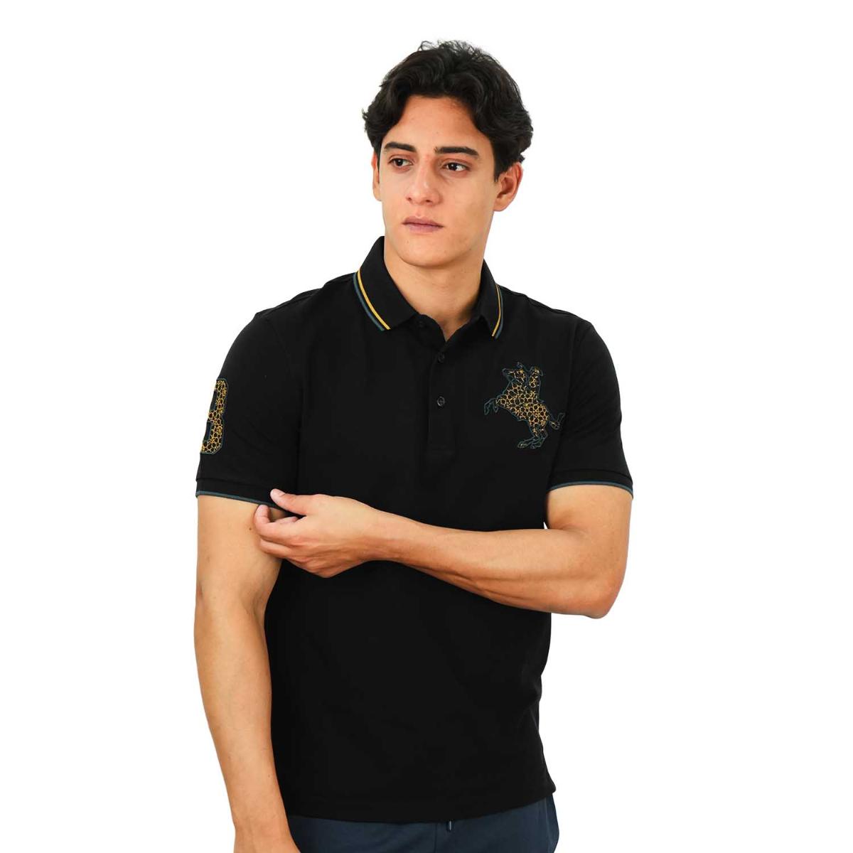 Men's Slim Fit Cotton Short Sleeve Napoleon Polo