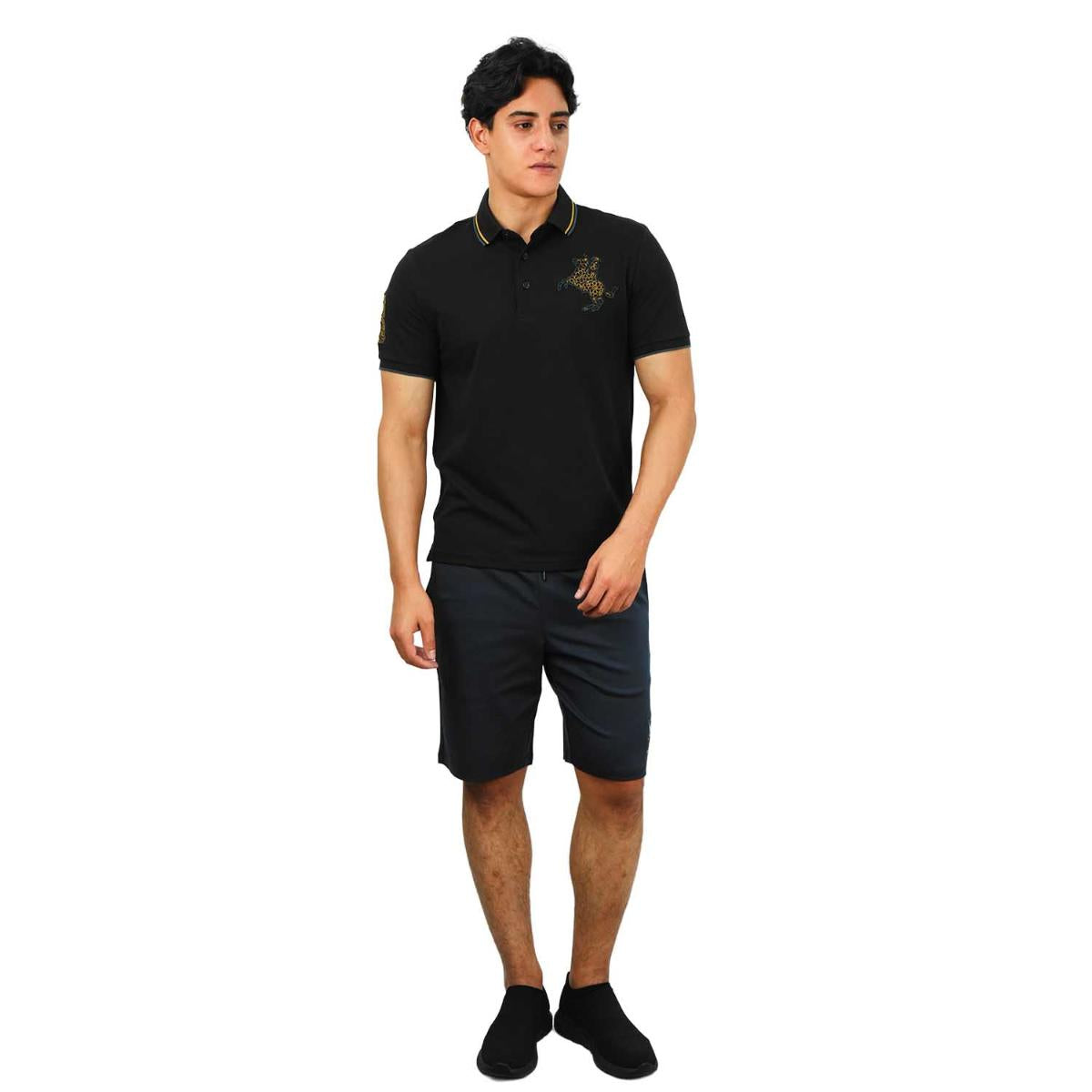 Men's Slim Fit Cotton Short Sleeve Napoleon Polo