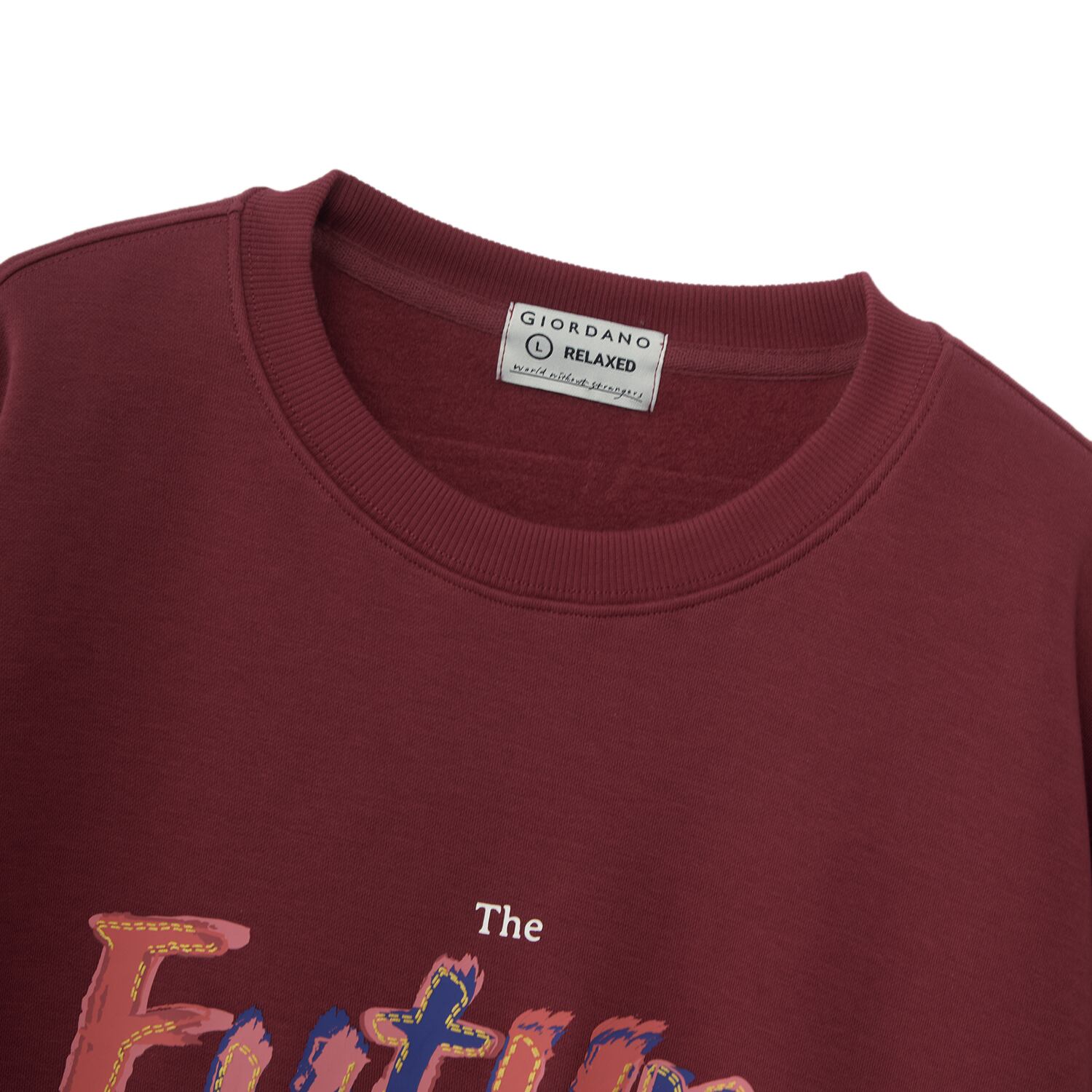 CTN/PLYSTR FRNCH TRY CRW NCK LS RLX PRNT  PRNT PLV