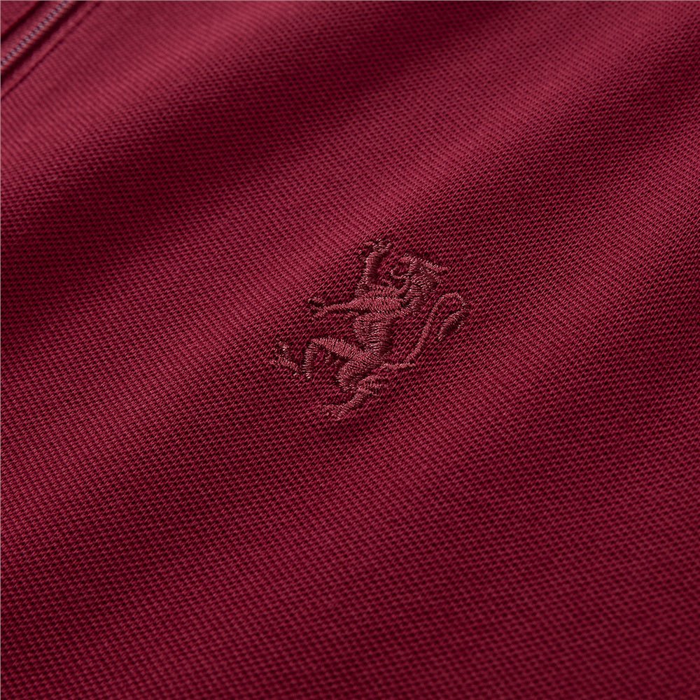 Men's Slim Fit Small Lion Zipper Polo