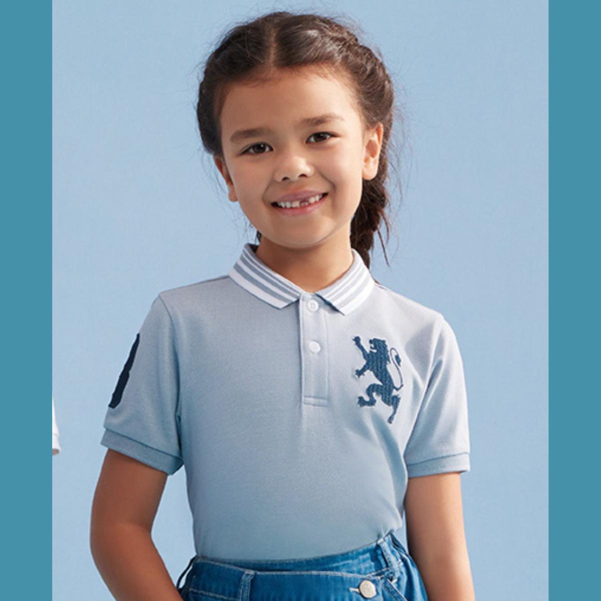 Kids' Lion Polo: 3D Embroidery, Comfort Piqué, Classic Style