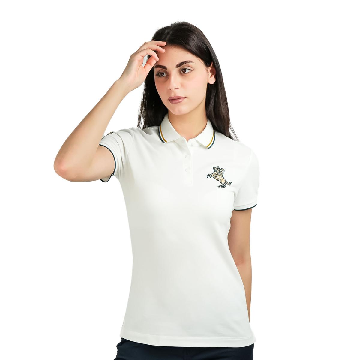 قميص بولو نابليون مطرز بقصّة Slim Fit للنساء