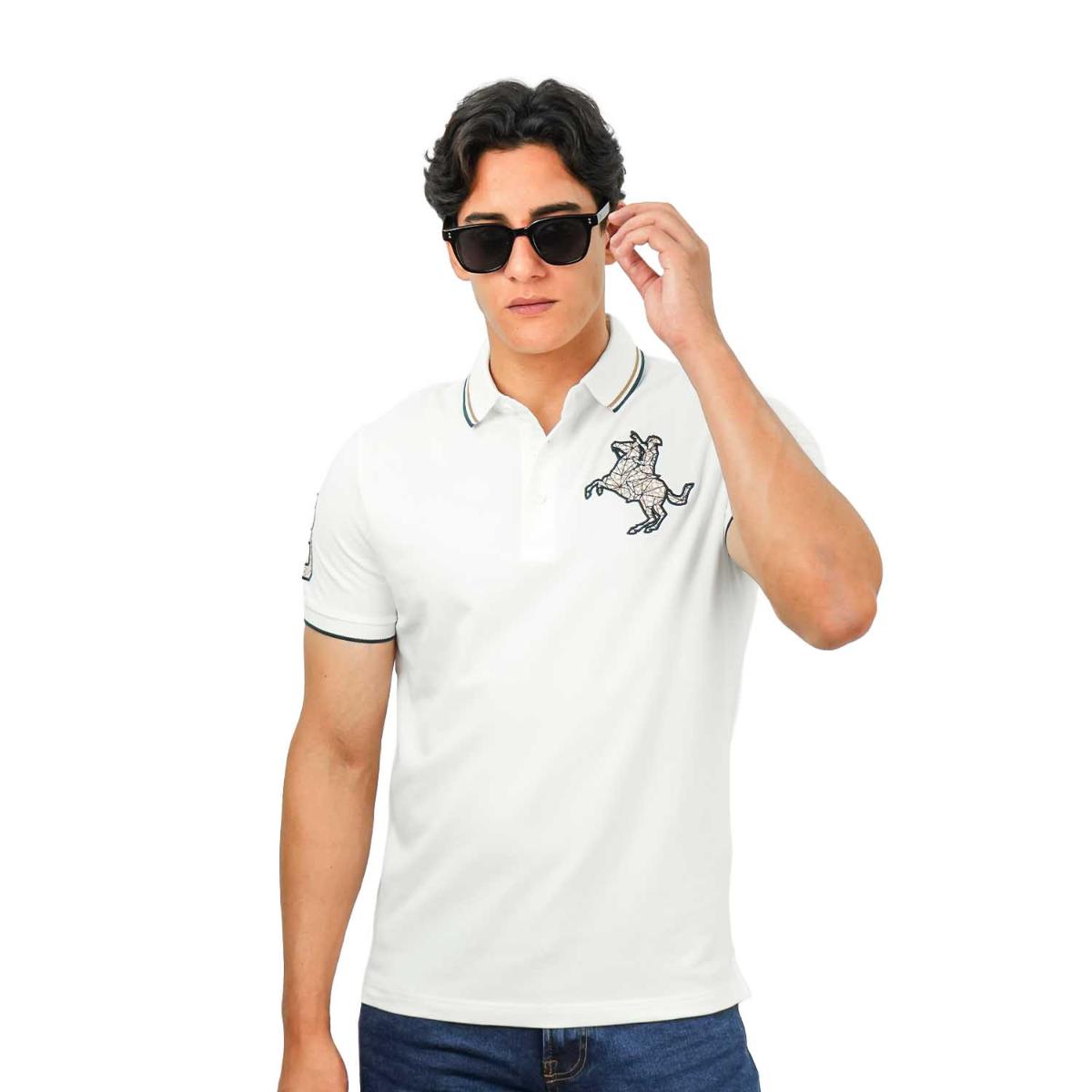 Men's Slim Fit Cotton Short Sleeve Napoleon Polo