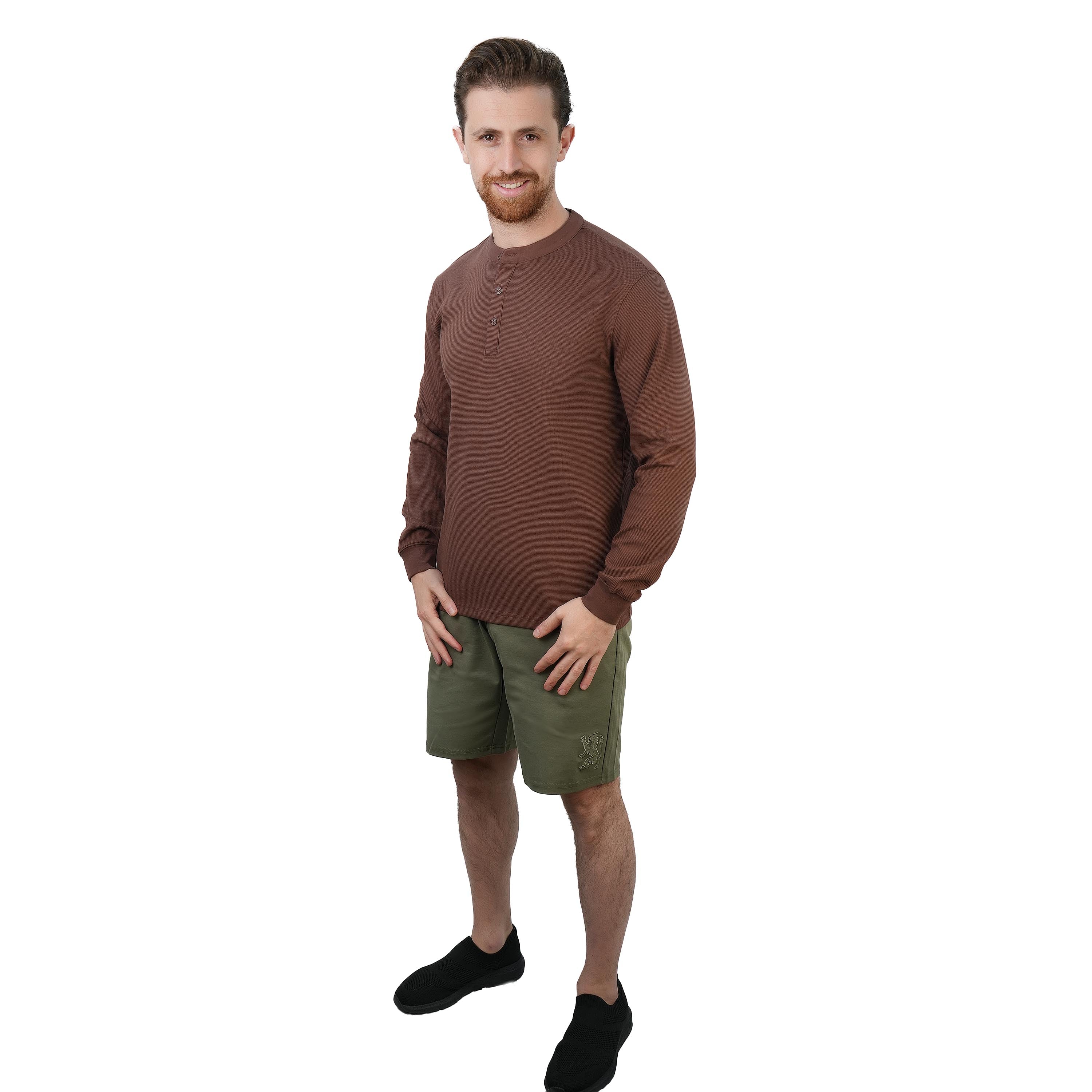 Men's Long Sleeve Stretch Waffle Henley Tee
