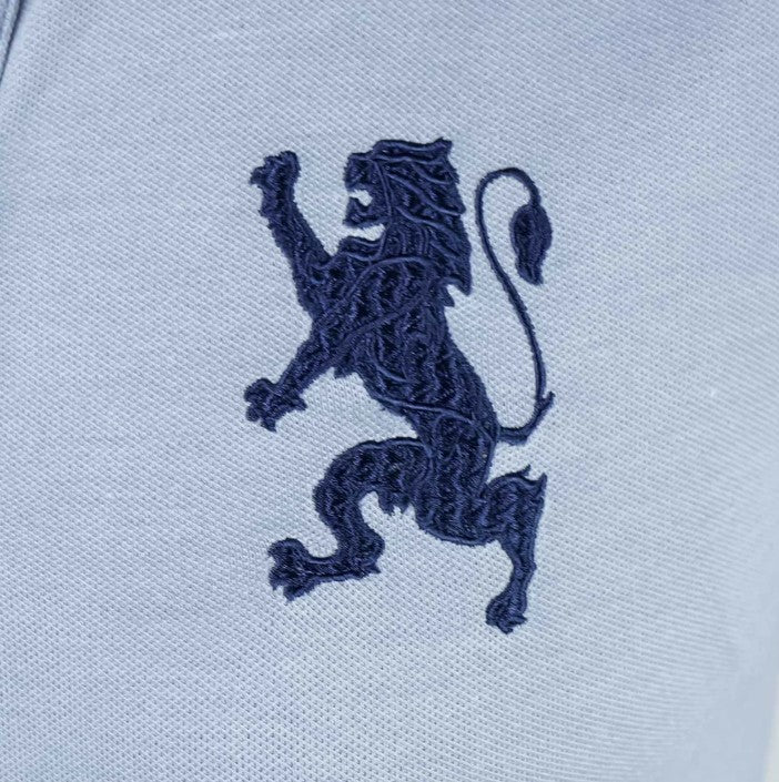 قميص بولو نسائي من القطن والليكرا بتطريز أسد ثلاثي الأبعاد