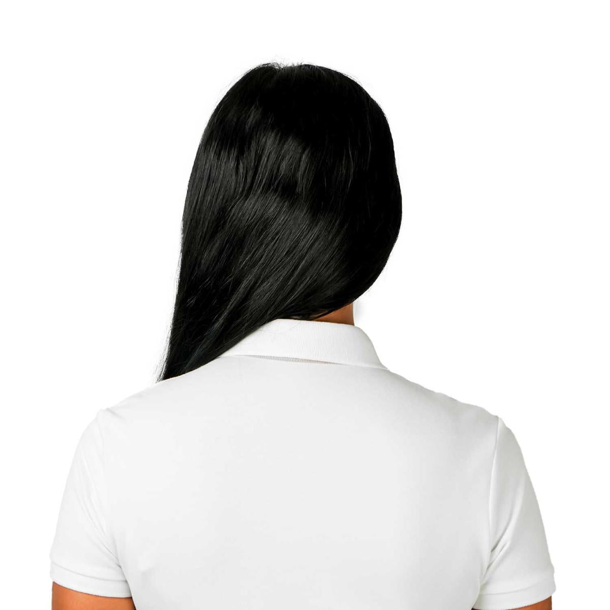 قميص بولو نسائي من القطن بيكيه مطرز بجرأة - قصة ضيقة، وأكمام قصيرة