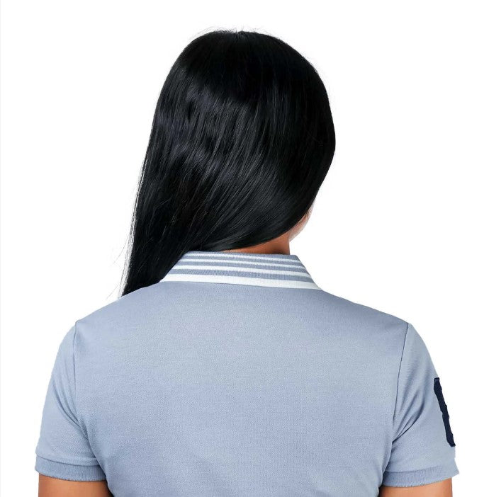 قميص بولو نسائي من القطن والليكرا بتطريز أسد ثلاثي الأبعاد