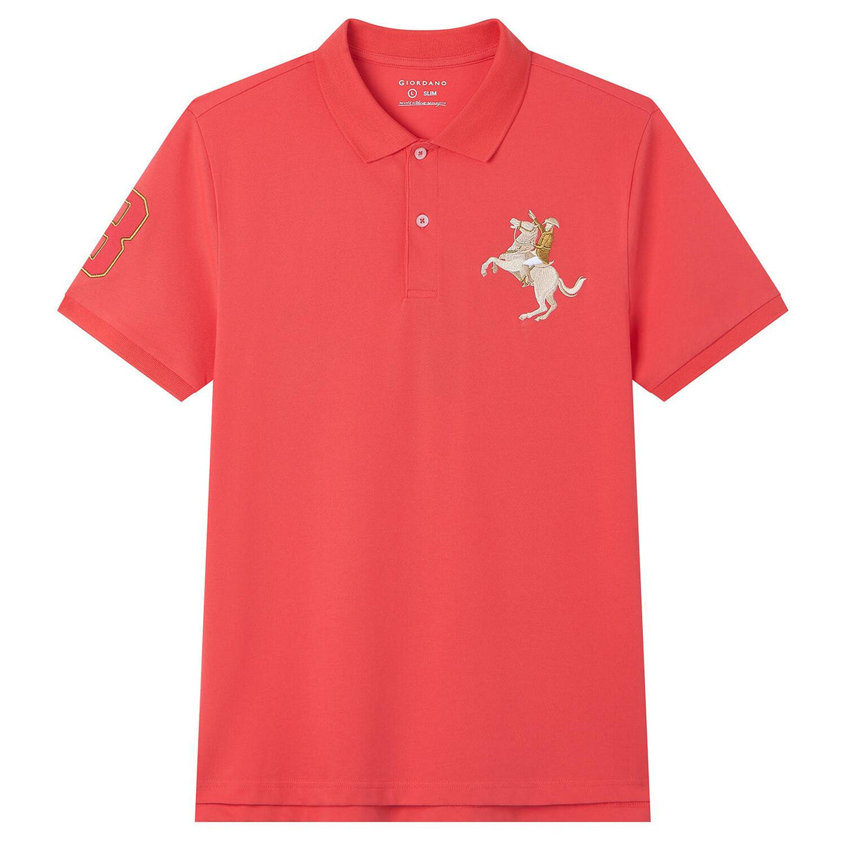Men’s Slim Fit Napoleon Embroidery Lycra Pique Polo