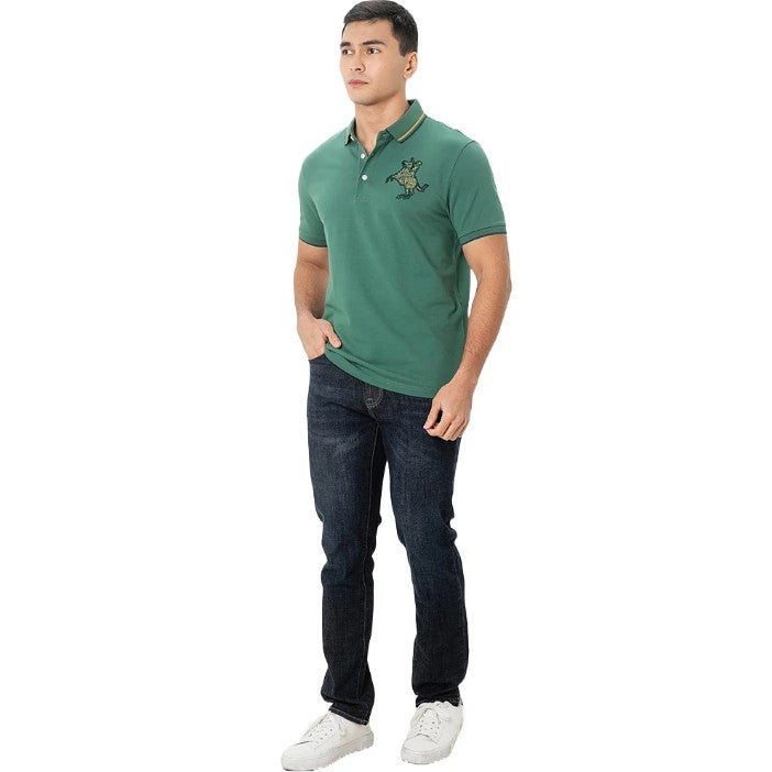 Men's Slim Fit Cotton Short Sleeve Napoleon Polo