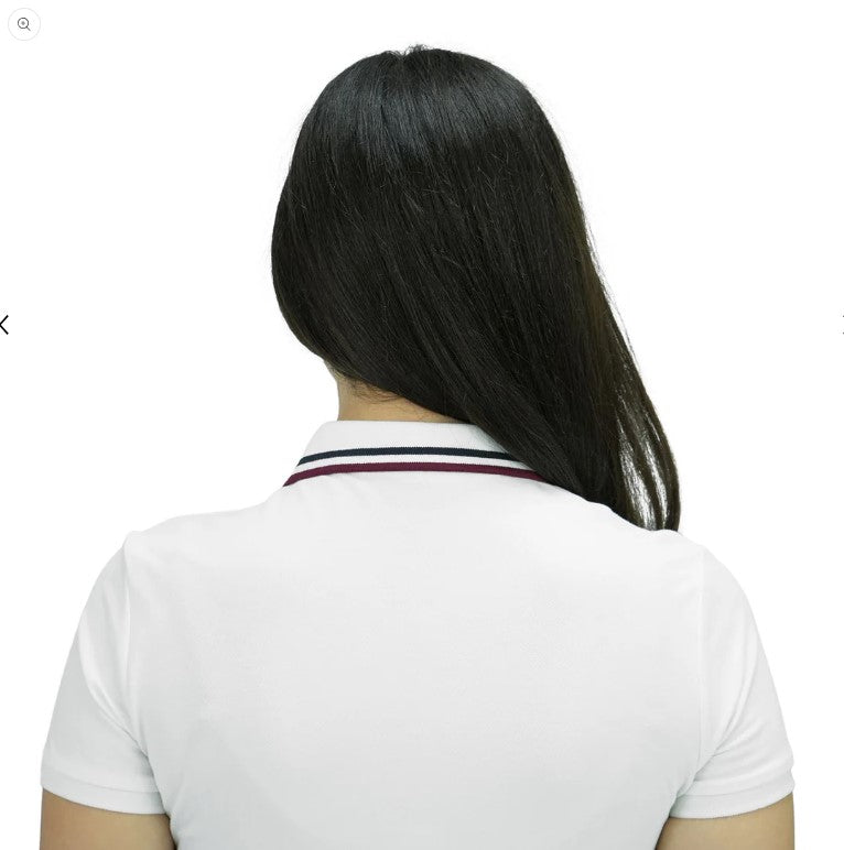 Women Cotton/Lycra Pique Flat Kint Color Short Sleeve Classic Slim Emborders