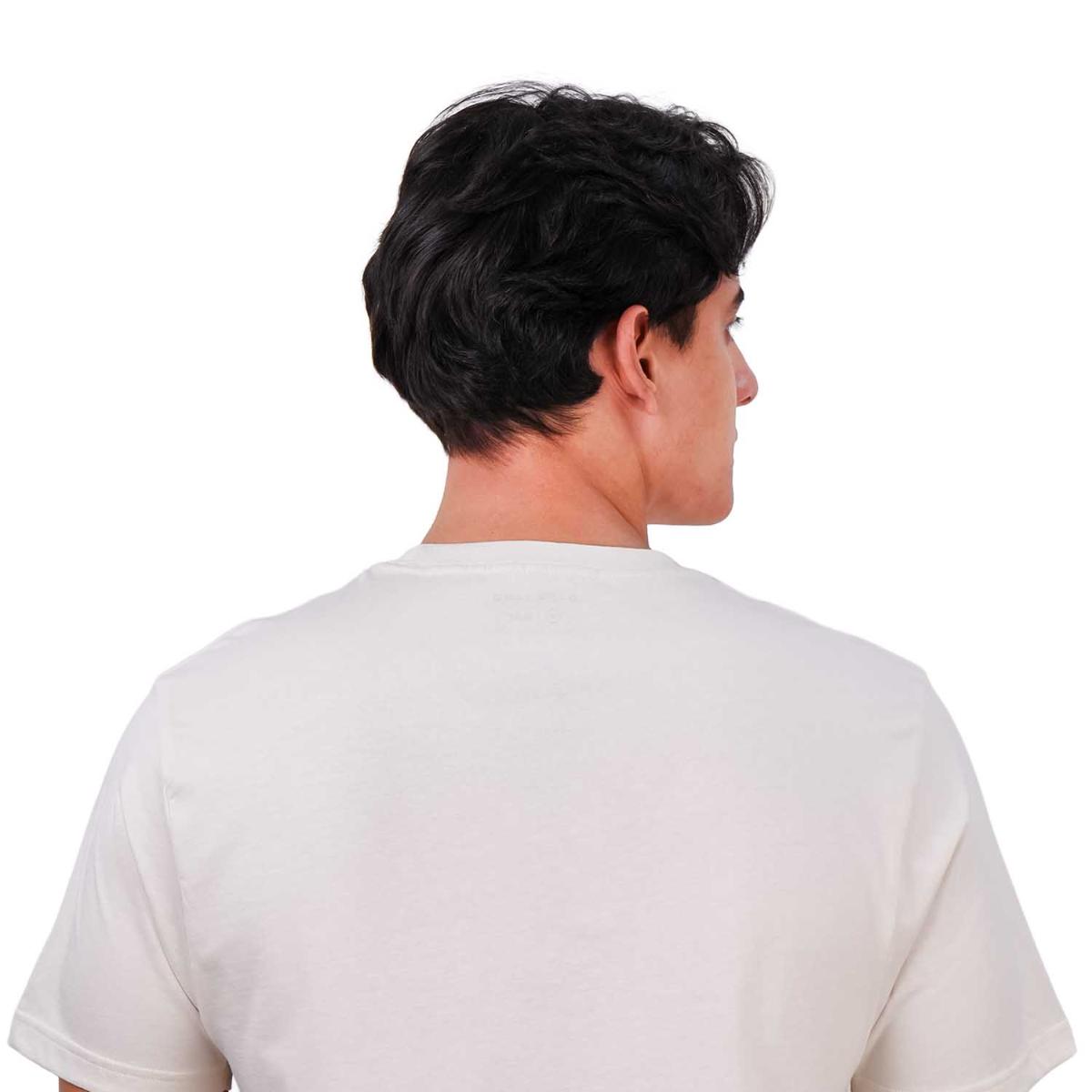 تي شيرت رجالي مطبوع عليه عبارة "عالم بلا غرباء" - قصة ضيقة، رقبة دائرية، قطن