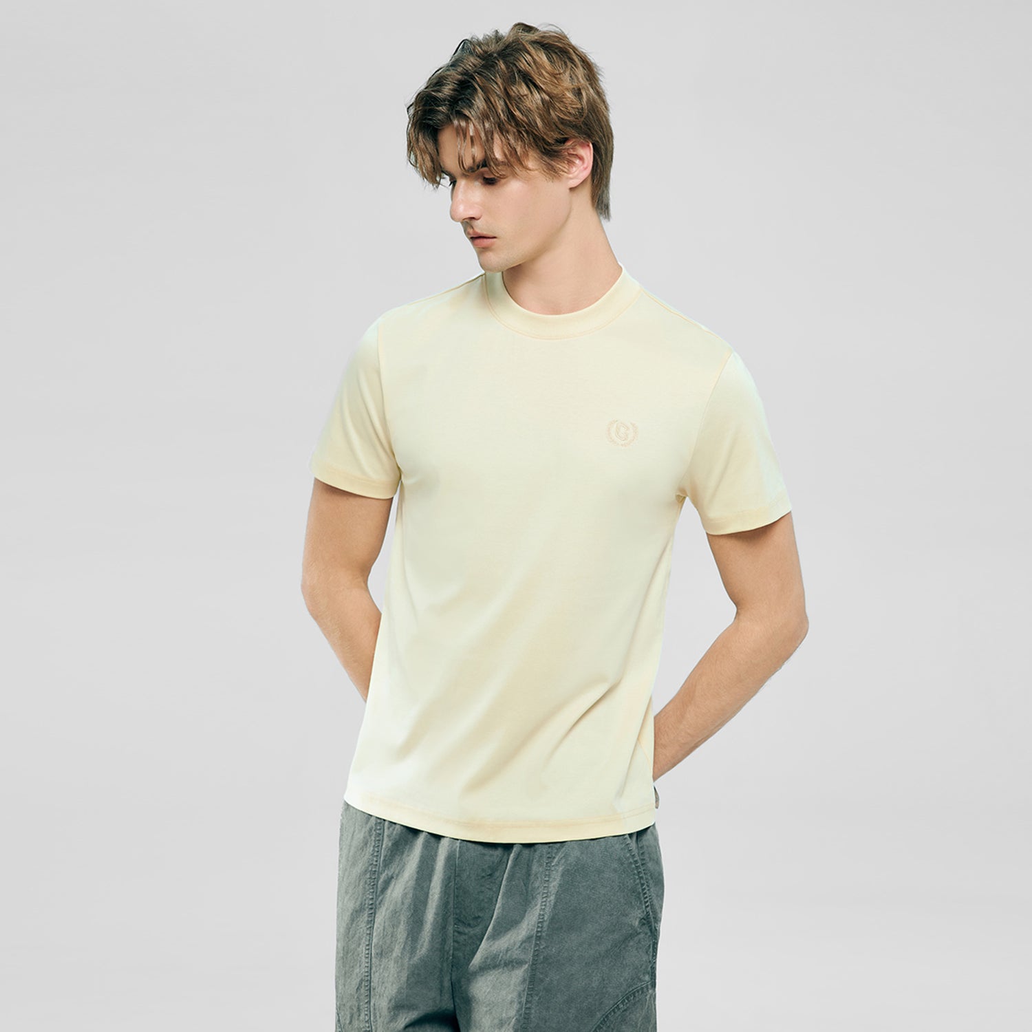 Men's Slim Fit Liquid Touch Cotton Crew Neck Tee