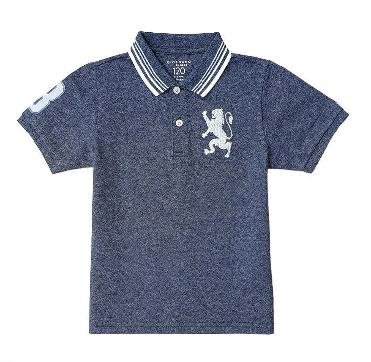 Kids' Lion Polo: 3D Embroidery, Comfort Piqué, Classic Style