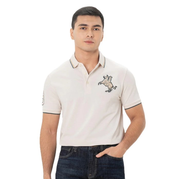 Men's Slim Fit Cotton Short Sleeve Napoleon Polo