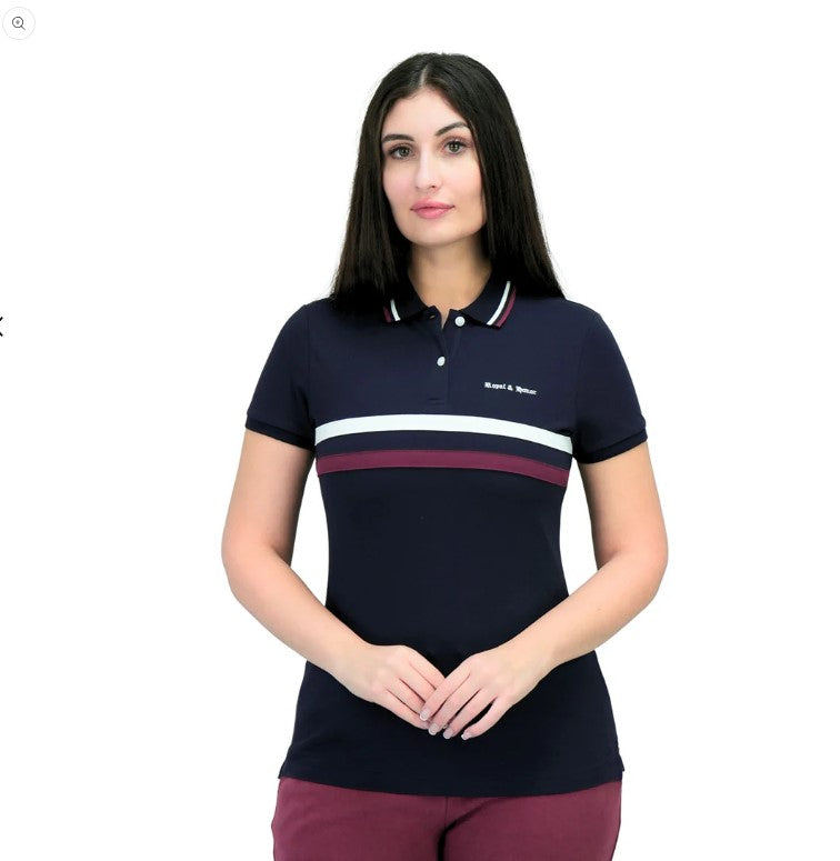 Women Cotton/Lycra Pique Flat Kint Color Short Sleeve Classic Slim Emborders