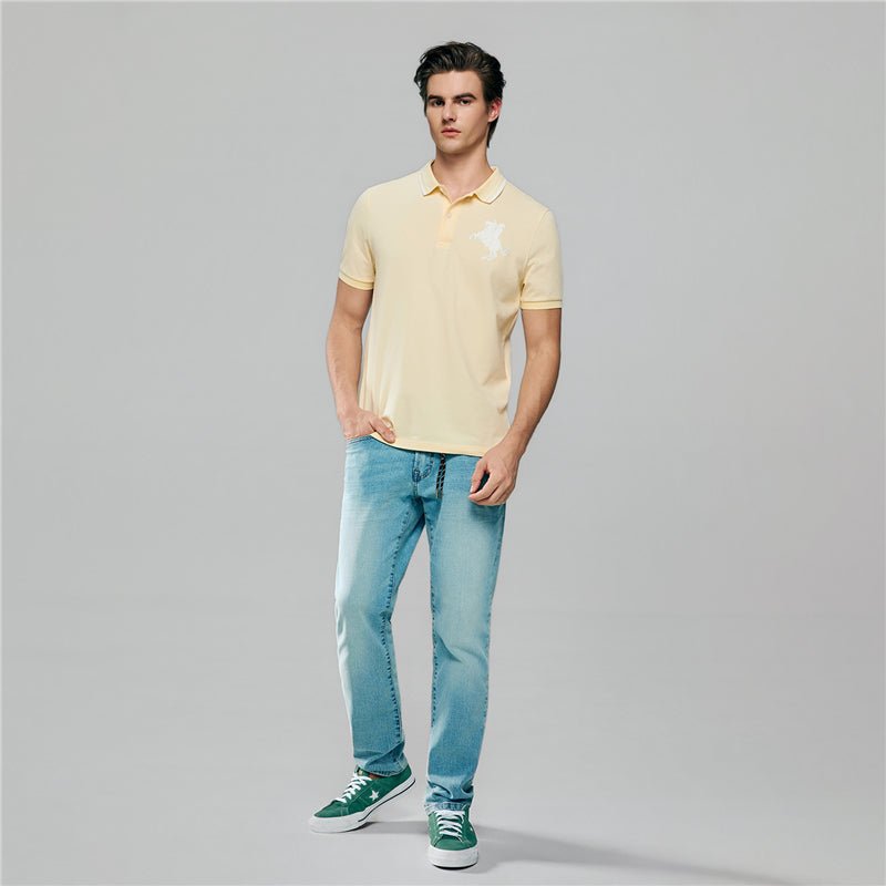 Men's Slim Cotton Lycra Napoleon Polo