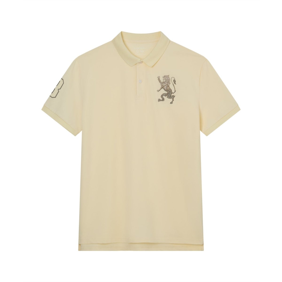 Men’s Slim Fit 3D Lion Embroidery Lycra Pique Polo