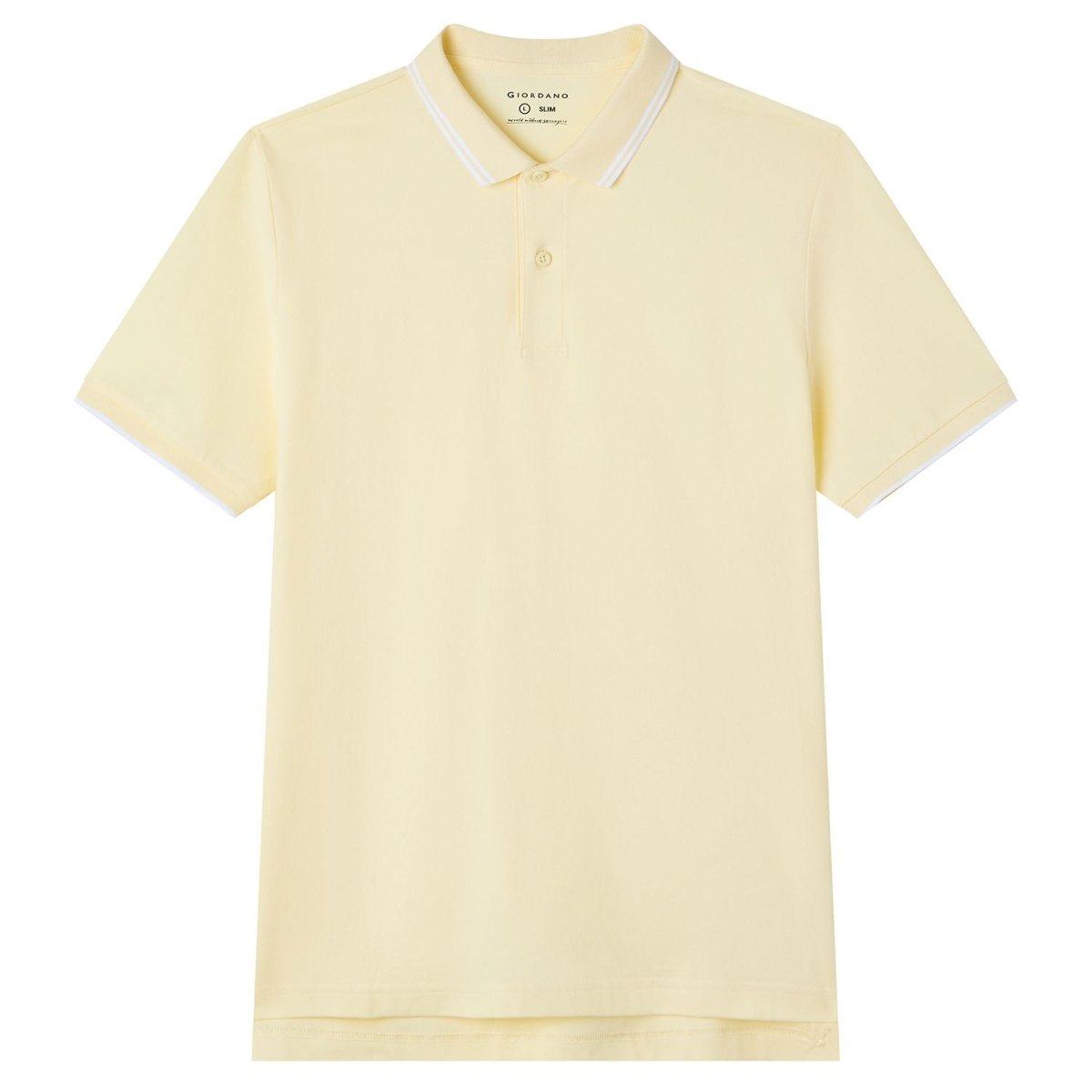 Men's Slim Pique Cotton Lycra Solid Polo with Flat Knit Collar