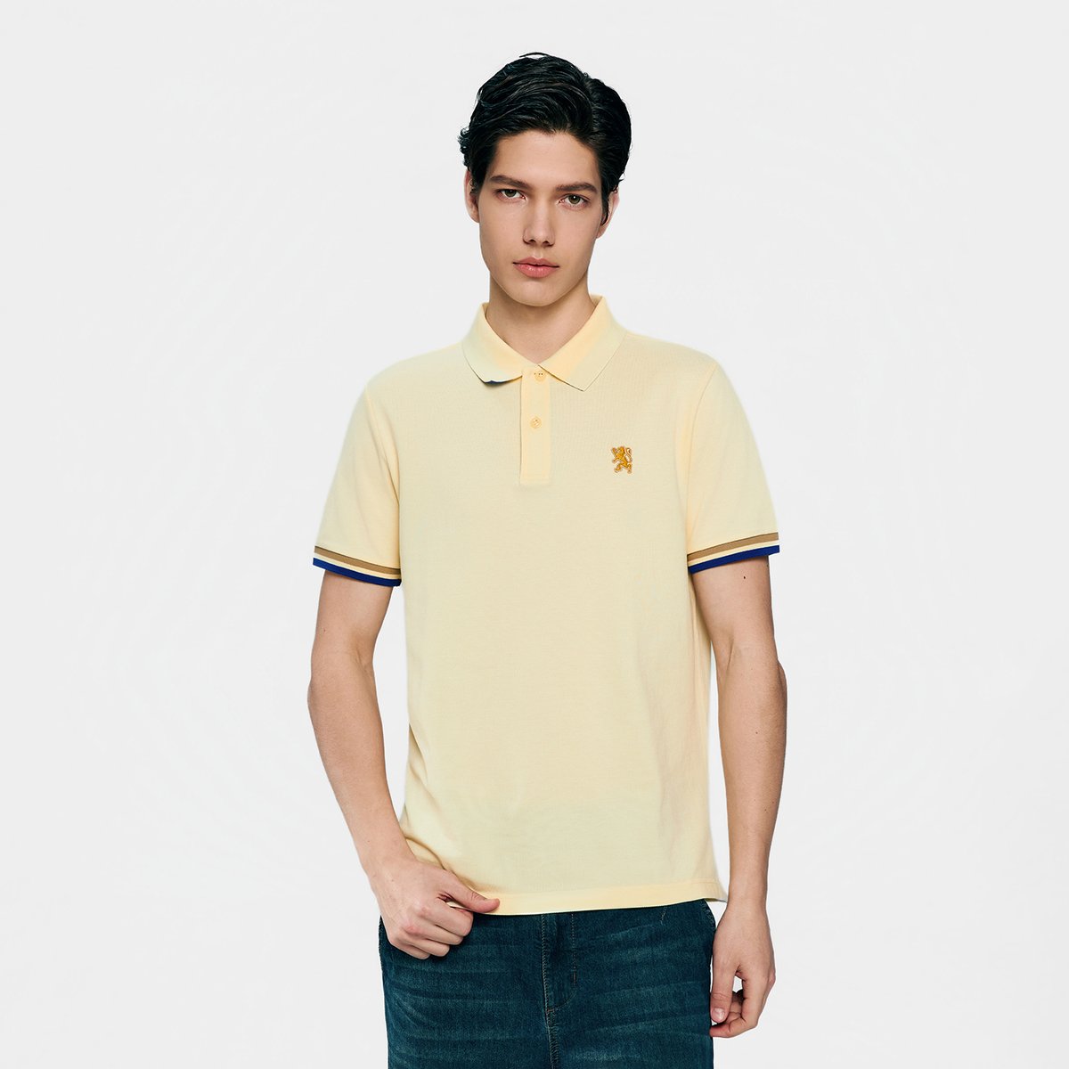 Men's Slim Fit Embroidered Solid Polo
