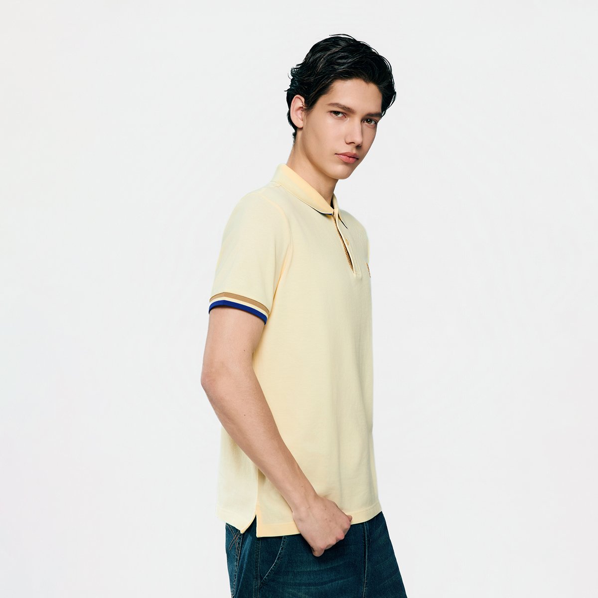 Men's Slim Fit Embroidered Solid Polo