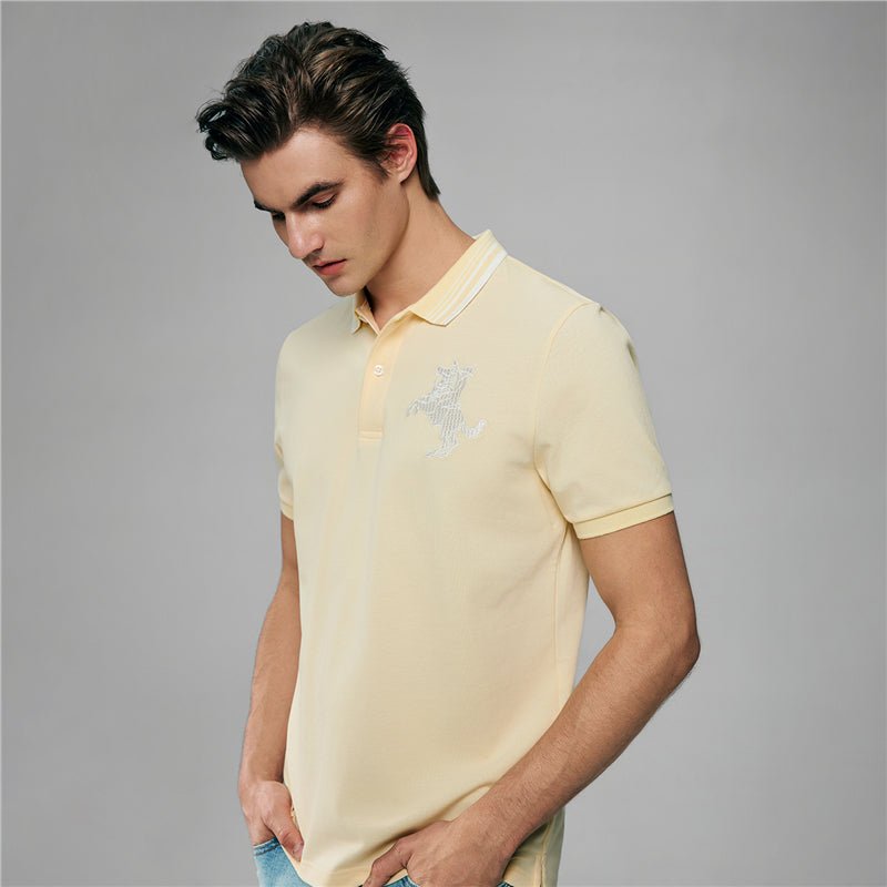 Men's Slim Cotton Lycra Napoleon Polo