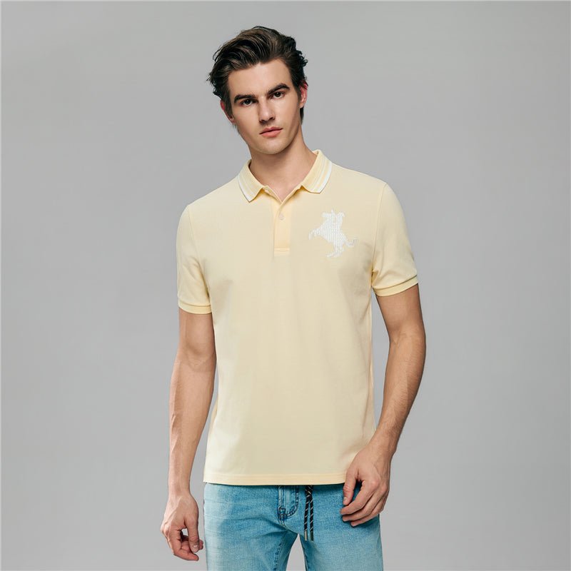 Men's Slim Cotton Lycra Napoleon Polo