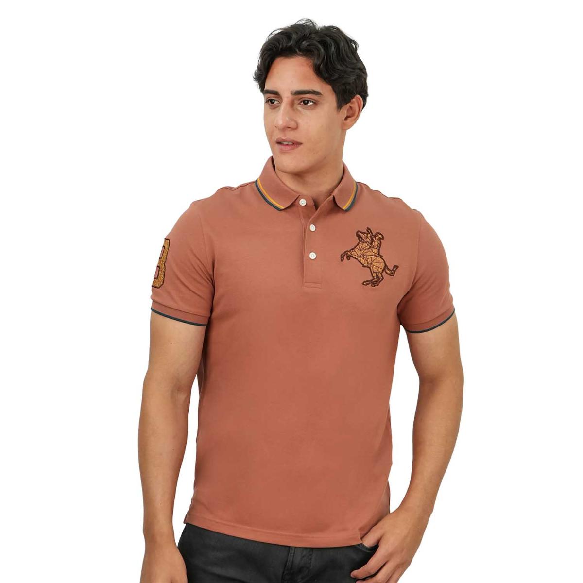 Men's Slim Fit Cotton Short Sleeve Napoleon Polo