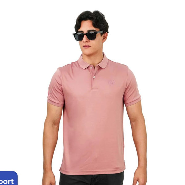 Cotton Interlock Flat Knit Color Short Sleeve Slim Embroidered Solid Polo (Liquid Touch)