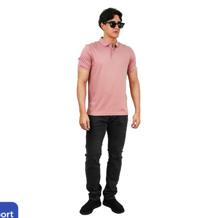 Cotton Interlock Flat Knit Color Short Sleeve Slim Embroidered Solid Polo (Liquid Touch)