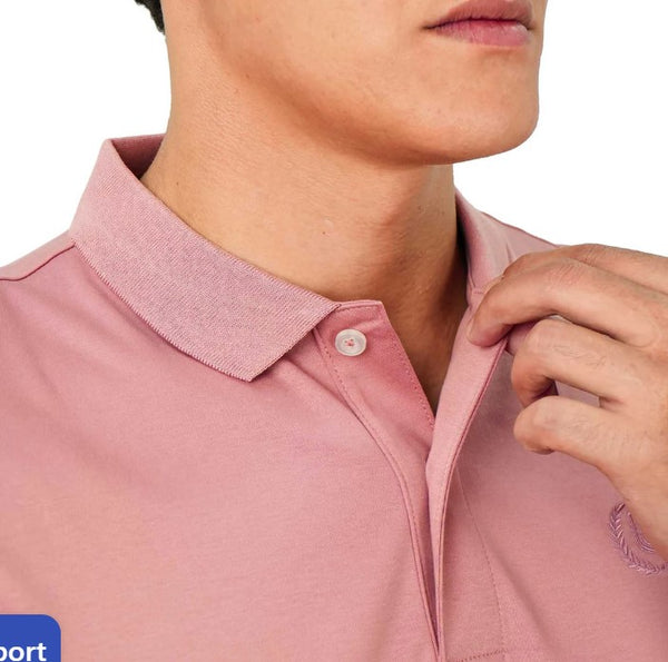 Cotton Interlock Flat Knit Color Short Sleeve Slim Embroidered Solid Polo (Liquid Touch)
