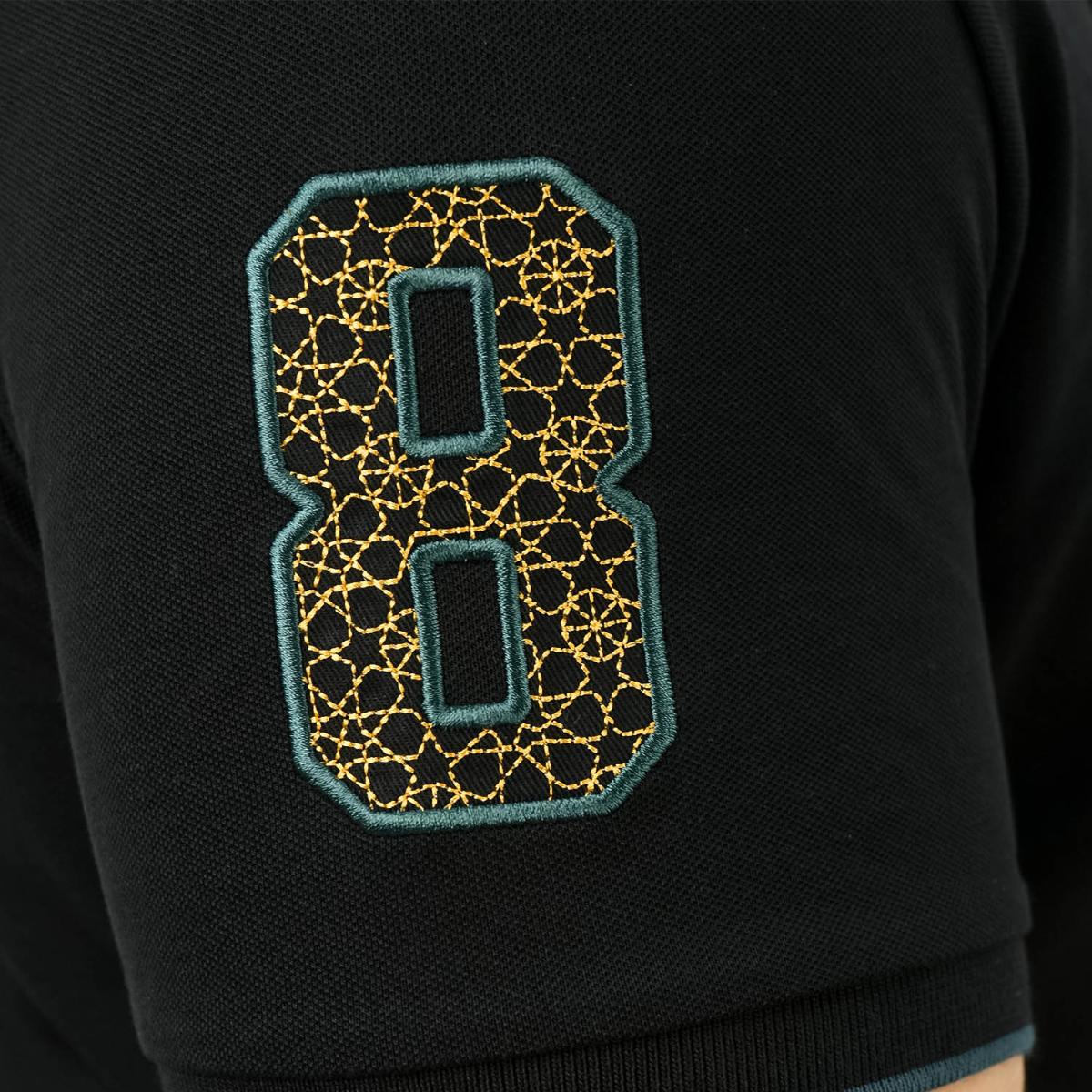 Men's 3D Lion Polo: Slim Fit, Bold Embroidery, Premium Pique