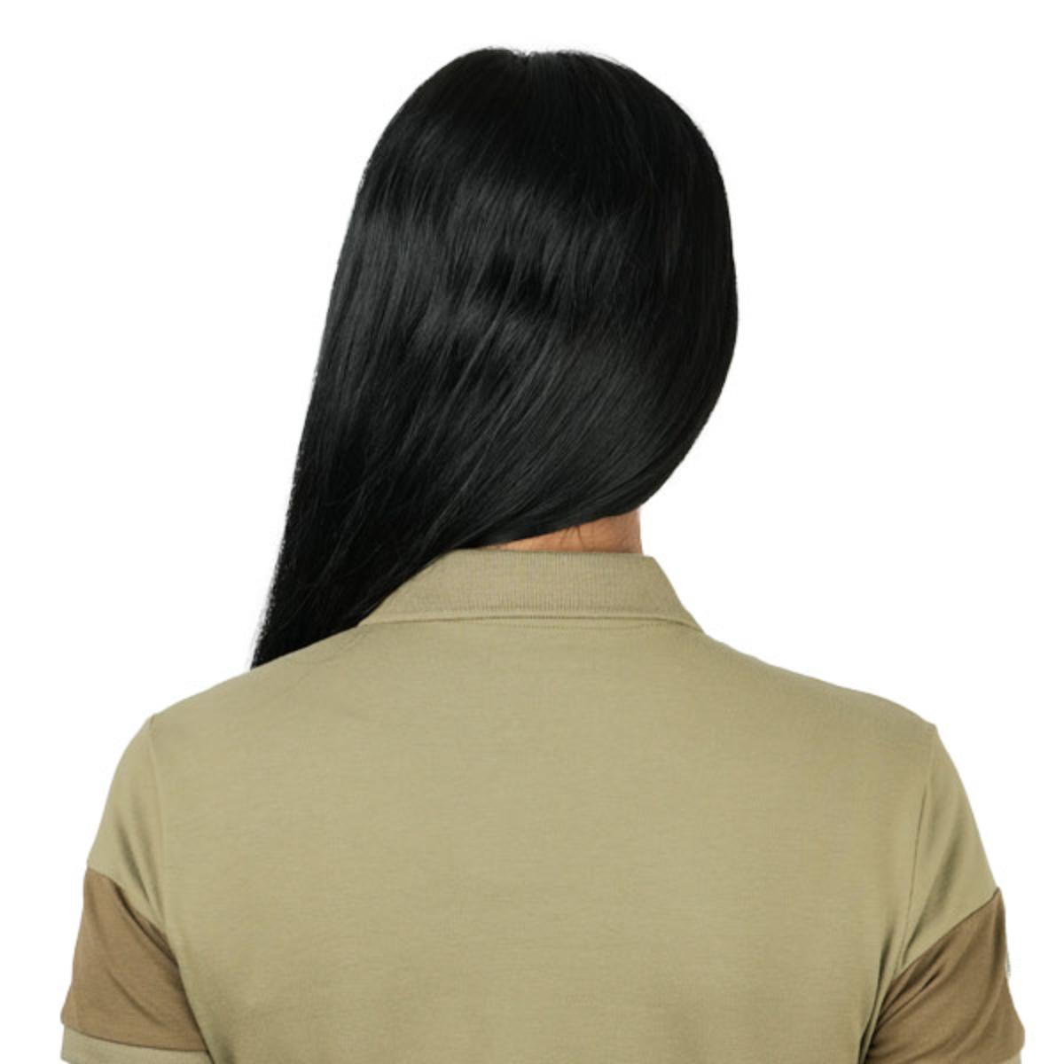 قميص بولو نسائي من القطن بيكيه مطرز بجرأة - قصة ضيقة، وأكمام قصيرة