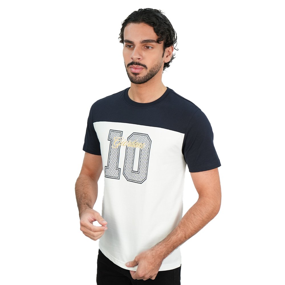 Men's Slim Cotton Varsity Number Print Tee