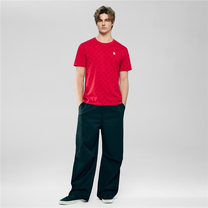 Men's Slim Cotton Crew Neck Printed Tee