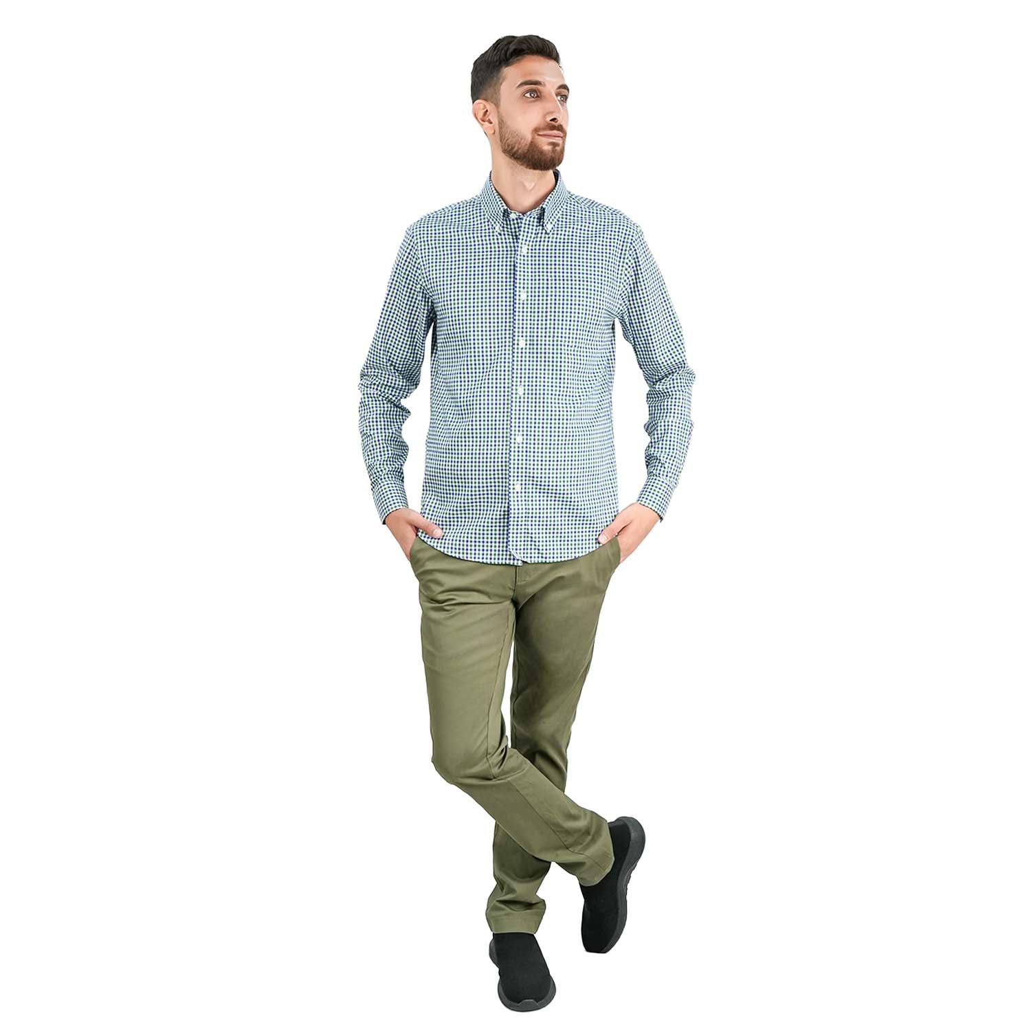 Men's Wrinkle-Free Long Sleeve Cotton Oxford Shirt