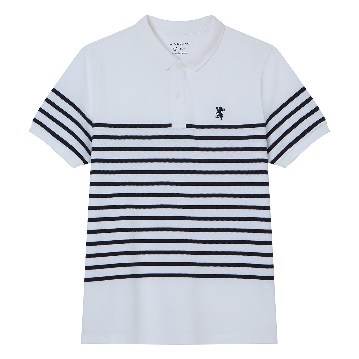 Men's Cotton Slim Fit Stripe Polo