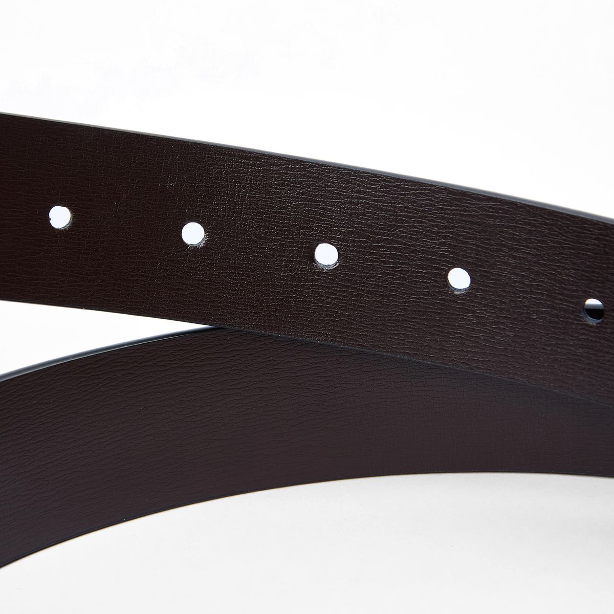 Leather Belt with Reversible Buckle