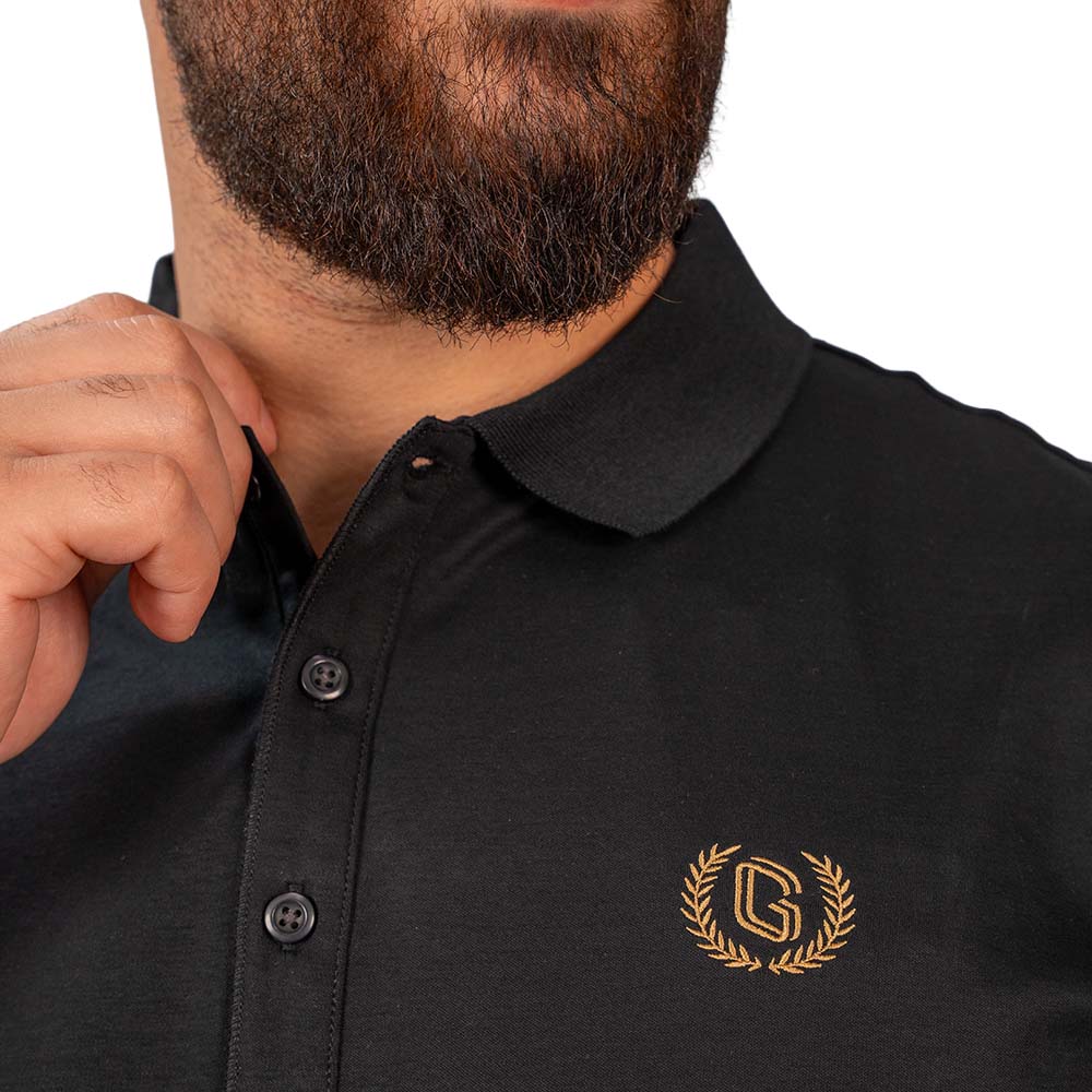 Men's Slim Fit Interlock Polo With Embroidery - Liquid Touch