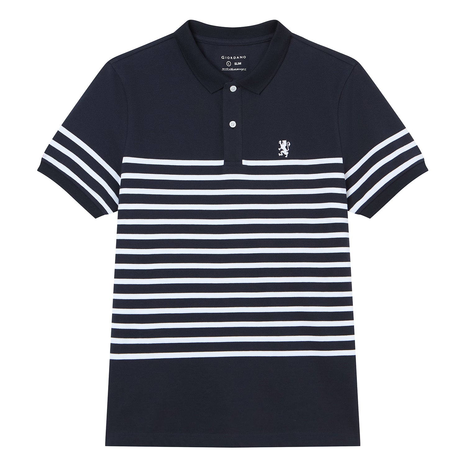 Men's Cotton Slim Fit Stripe Polo