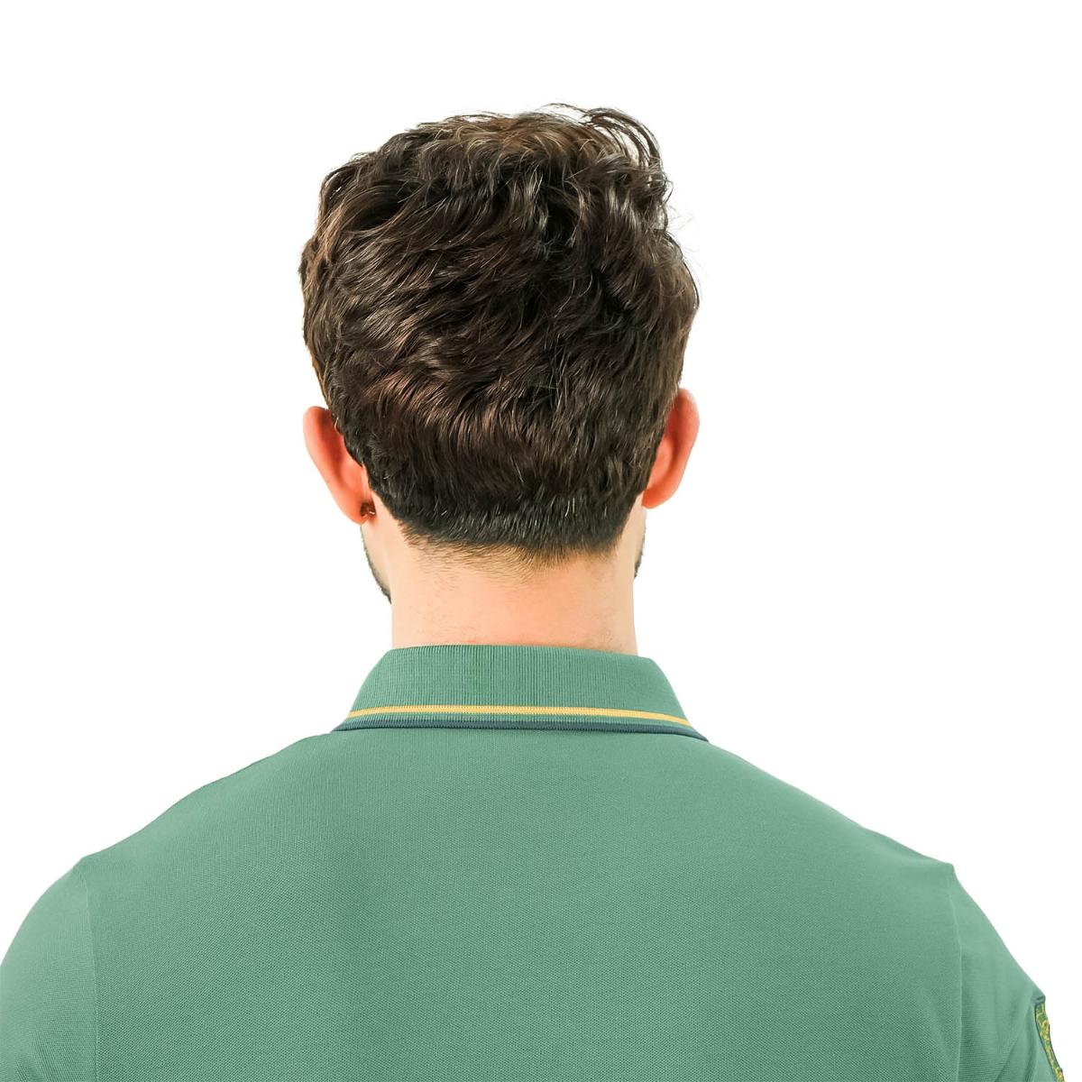 Men's 3D Lion Polo: Slim Fit, Bold Embroidery, Premium Pique