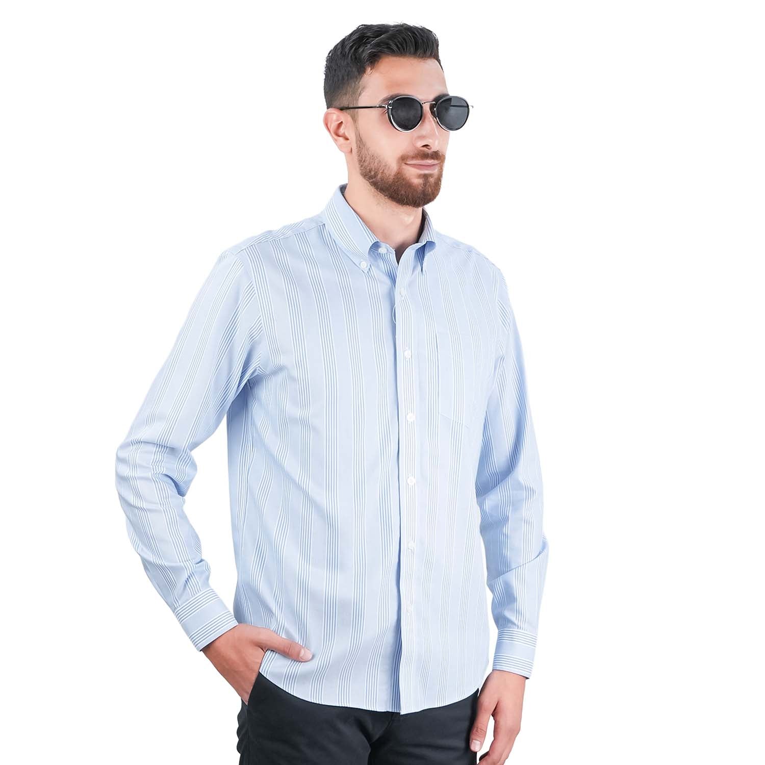 Men's Wrinkle-Free Long Sleeve Cotton Oxford Shirt