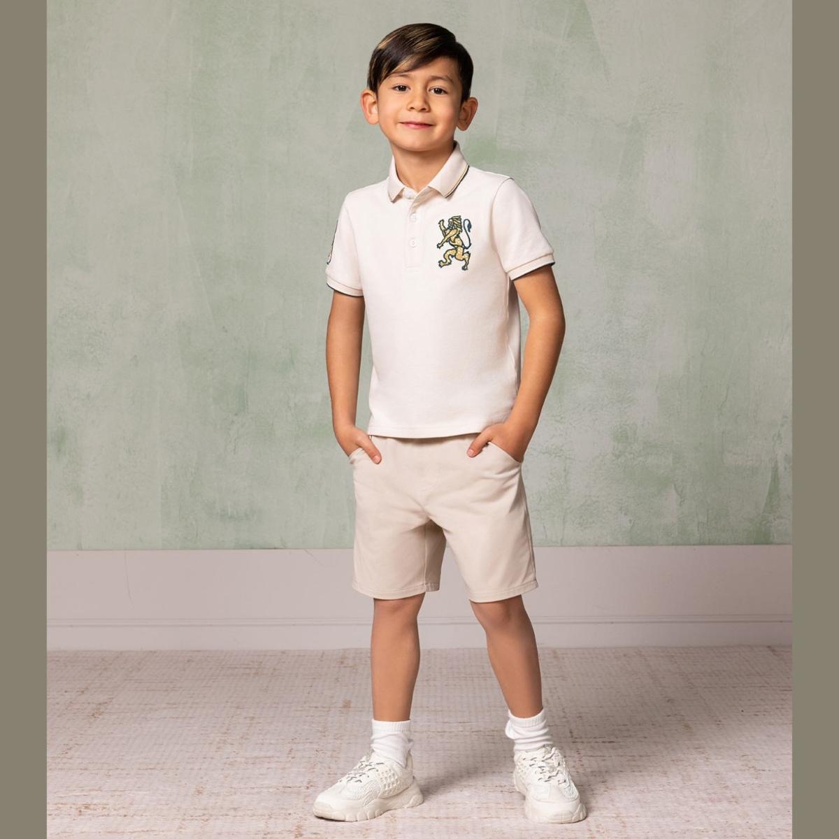 Kids' Lion Polo: 3D Embroidery, Comfort Piqué, Classic Style