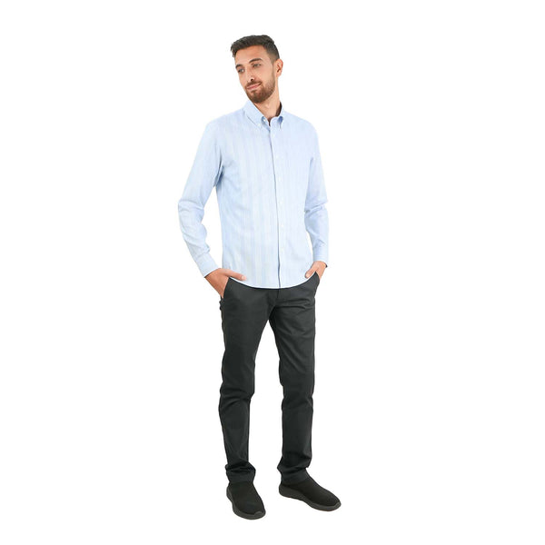 Men's Wrinkle-Free Long Sleeve Cotton Oxford Shirt