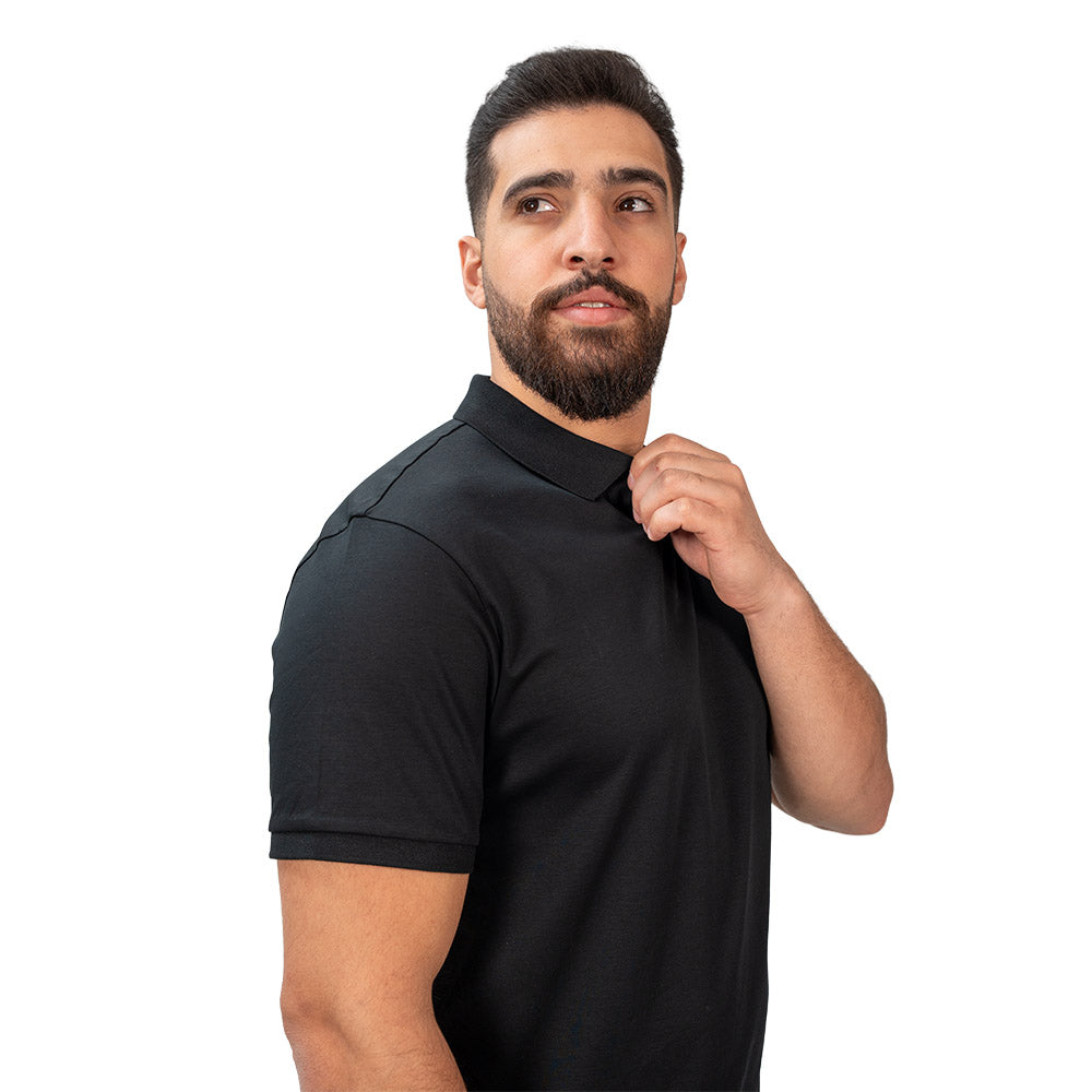 Men's Slim Fit Interlock Polo With Embroidery - Liquid Touch
